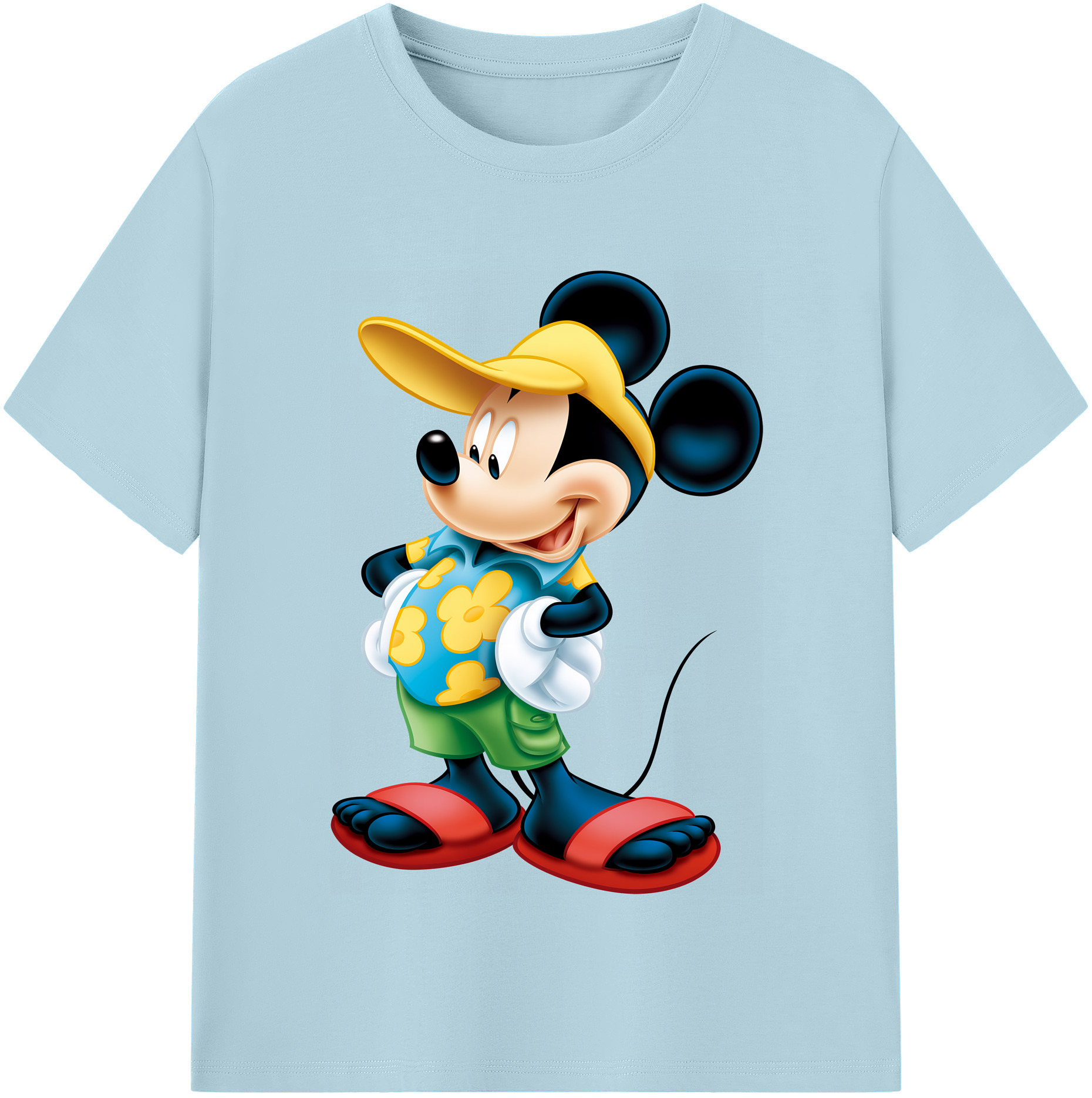 （画像用） ミッキーマウス Mickey Mouse 綿100％半袖Tシャツ（フロントプリント）